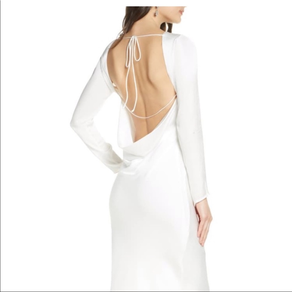 Bardot White Long Silk Dress / Gown
